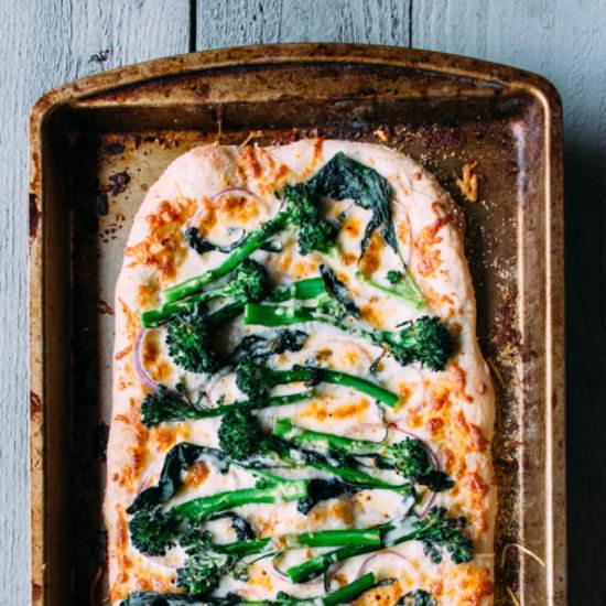 Broccolini and Red Onion Pizza