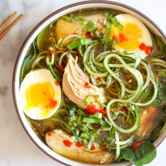 Chicken Pho with Zucchini Noodles