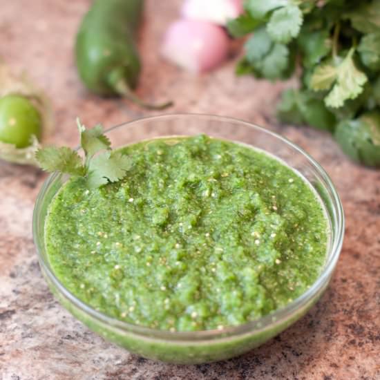 Fresh Green Salsa From Scratch