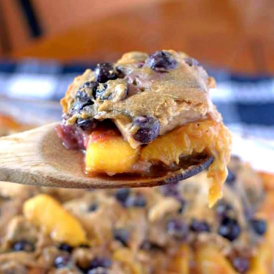 Blueberry Muffin Peach Cobbler