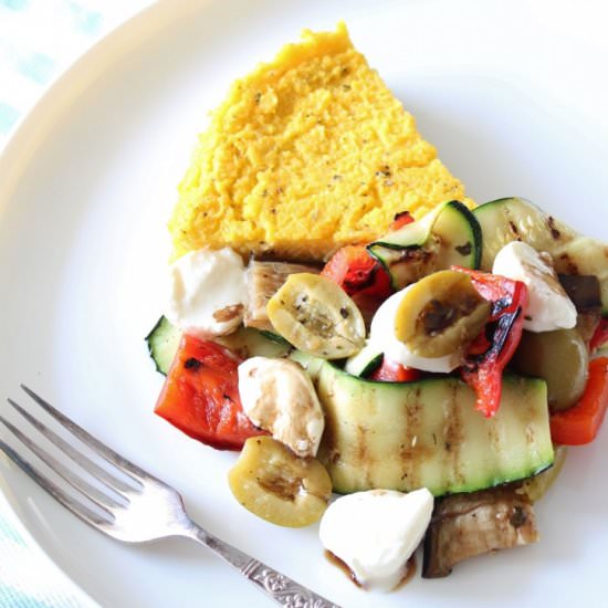 Polenta Wedges & Grilled Summer Veg