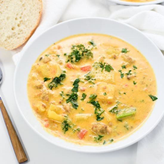 Roasted Garlic and Potato Soup