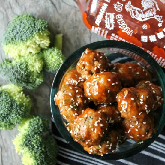 Sriracha-Honey Glazed Meatballs