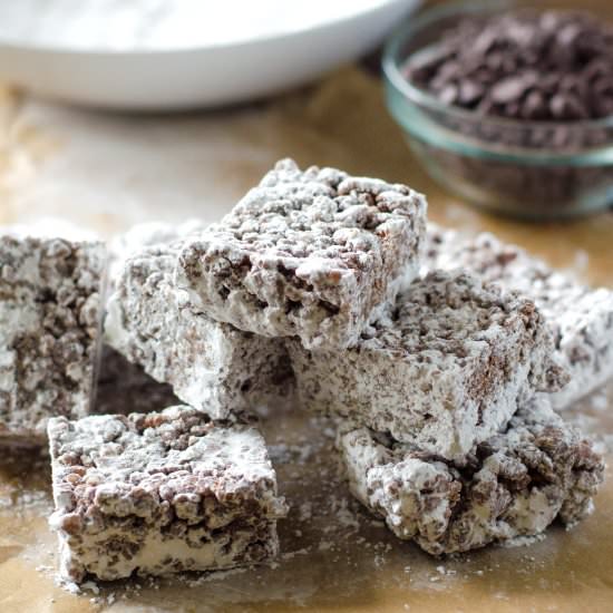 Puppy Chow Rice Krispie Treats