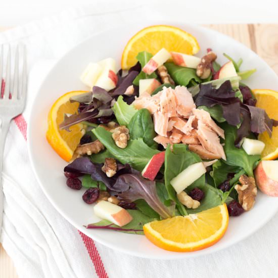 Salmon Salad with Fruit and Nuts