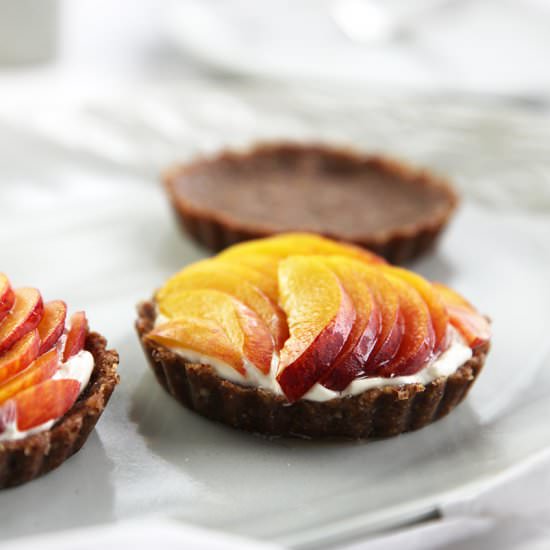 Raw Peach Tarts with Sweet Labneh