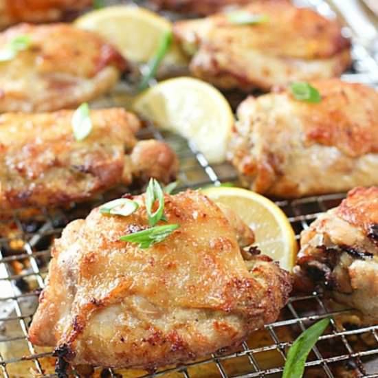 Crispy Oven Baked Chicken Thighs
