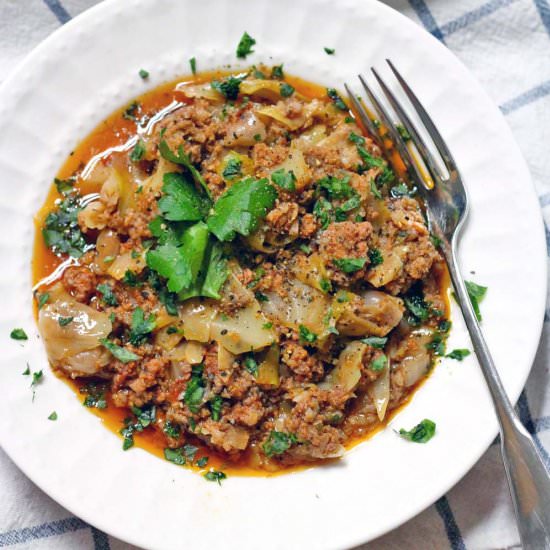 Crockpot Stuffed Cabbage Casserole