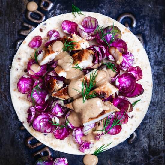 Chicken Tortillas with Satay Sauce