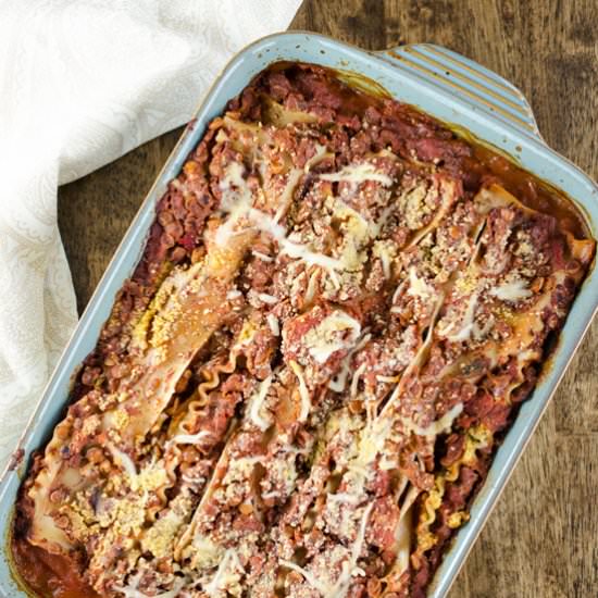 Vegan Cheesy Lentil Lasagna