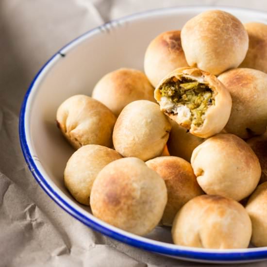 Pea kachori with coriander chutney