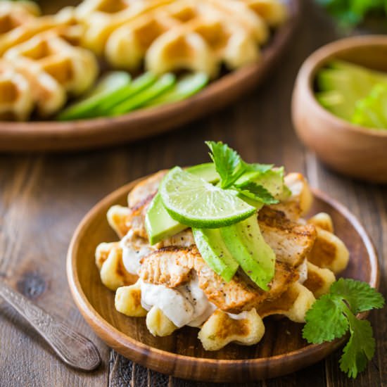 Green Chile Chicken Waffletada