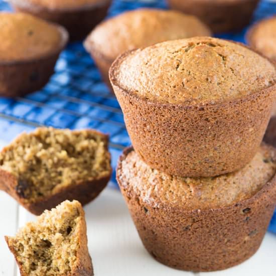 Raisin Date Flaxseed Muffins