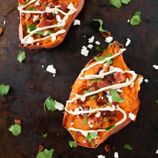 Chipotle Twice Baked Sweet Potatoes