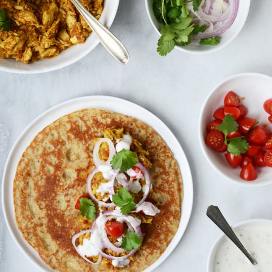 Easy Turkey or Chicken Masala Wraps