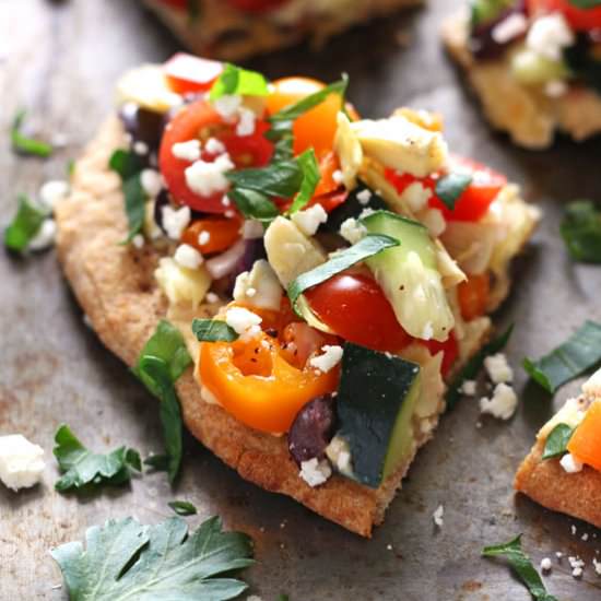 Veggie Hummus Flatbread