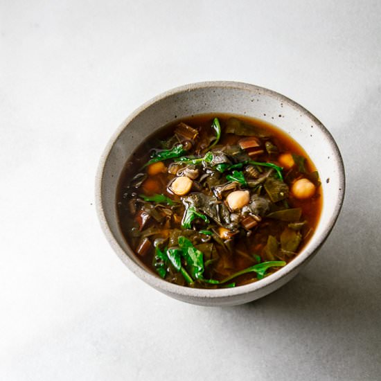 Red Chard Wild Rice Soup