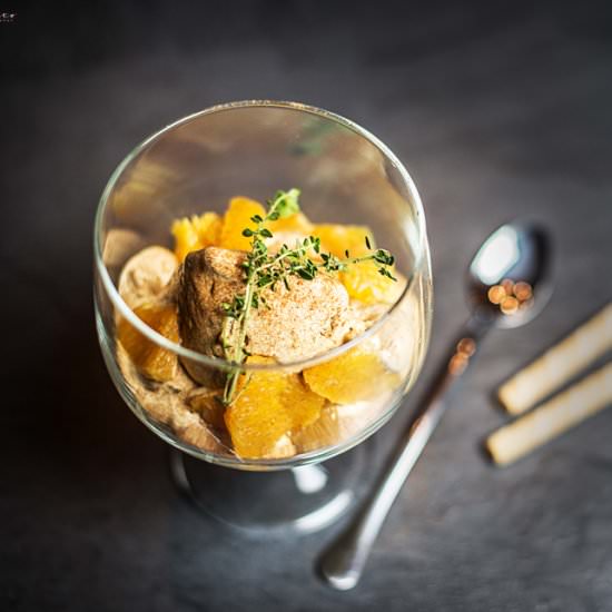 Cinnamon Ice Cream with Oranges