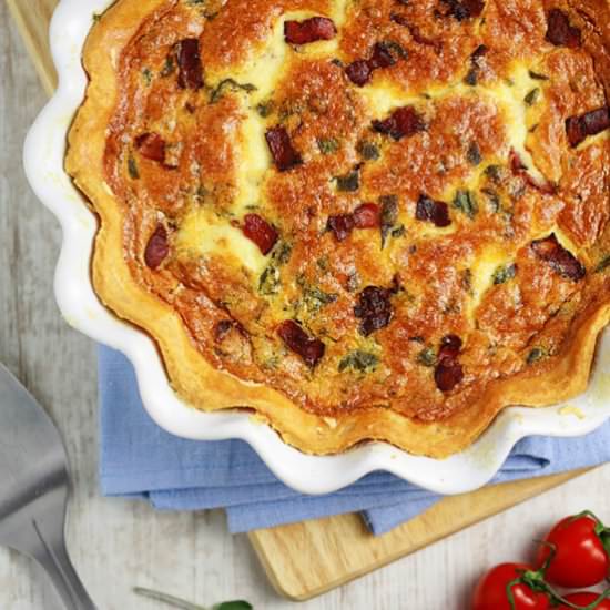 Cheddar, Bacon and Sage Quiche