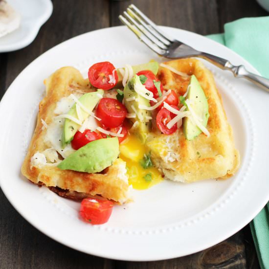 Hash Brown Waffle Egg in the Holes