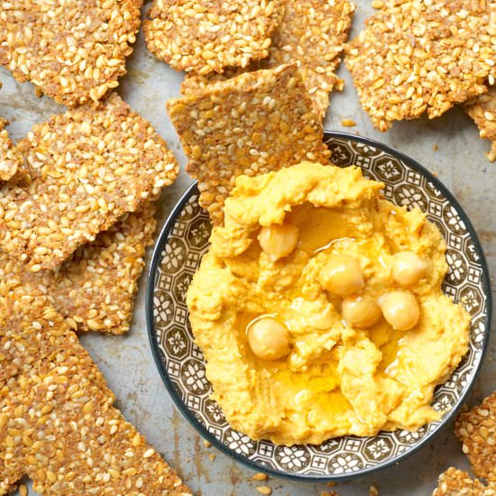 Flaxseed Sesame Crackers