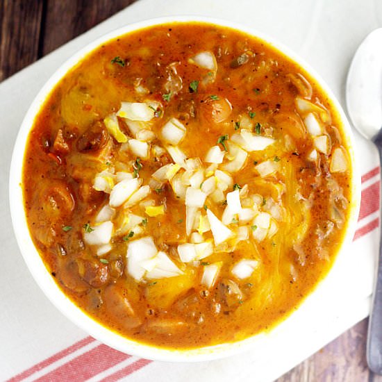 Slow Cooker Chili Cheese Dog Chili