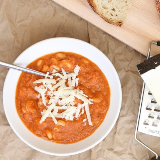 Chickpea, Tomato, Pasta Soup