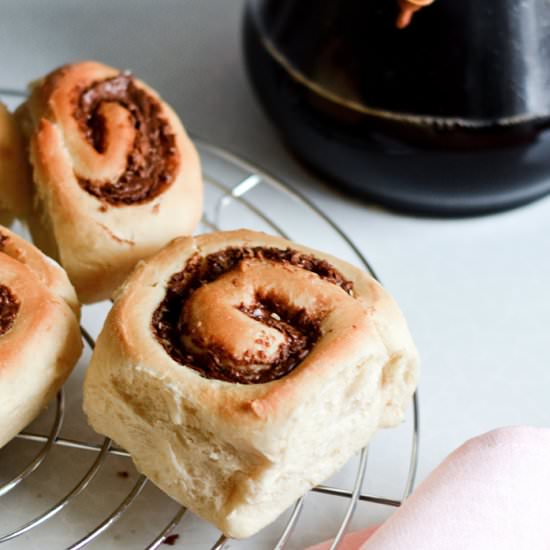 Coconut Nutella Cinnamon Rolls