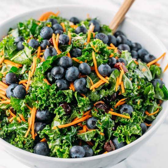 Kale Salad with Blueberries
