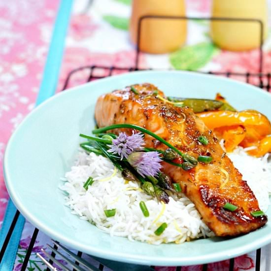 Broiled Salmon with Honey Soy Glaze