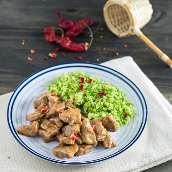 Stir-Fried Pork with Broccoli Rice