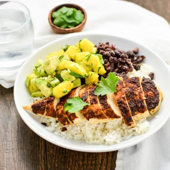 Jerk-Seasoned Chicken Rice Bowls