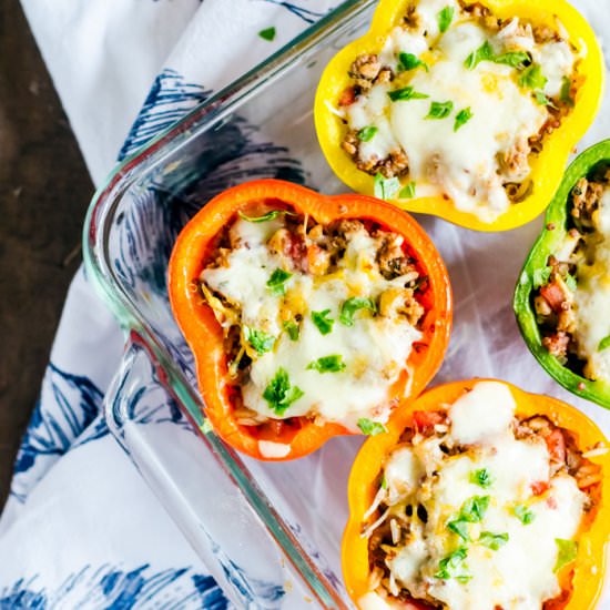 Cheesy Turkey Stuffed Peppers