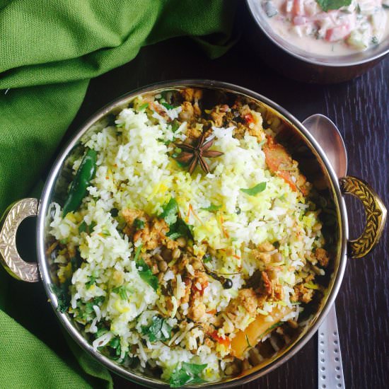 Keema Masoor Methi Biryani