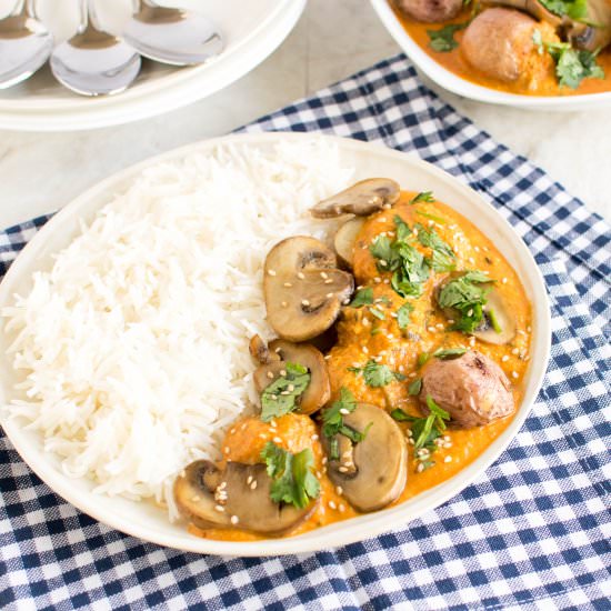 Red Potato Mushroom Curry