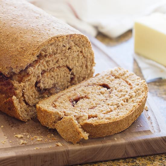 Whole Wheat Cinnamon Swirl Bread