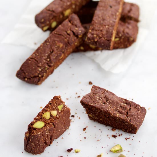 Chocolate and Pistachio Biscotti