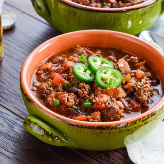 Bacon Bison Beer Chili