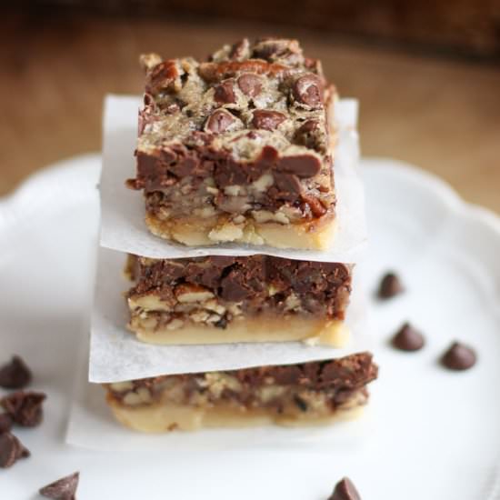 Caramel & Chocolate Pecan Bars