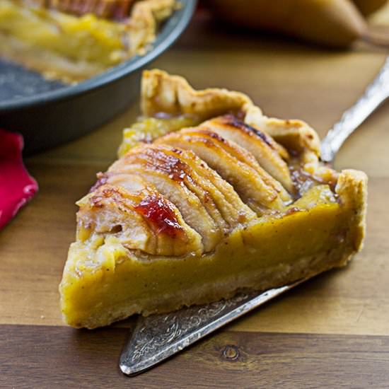 Vegan Pear Custard Pie