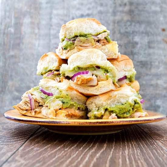 Spicy Chicken Guacamole Sliders