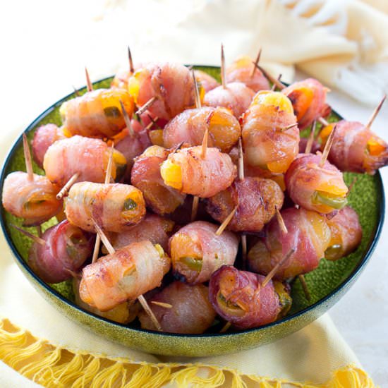 Bacon Wrapped Apricots w/ Jalapenos