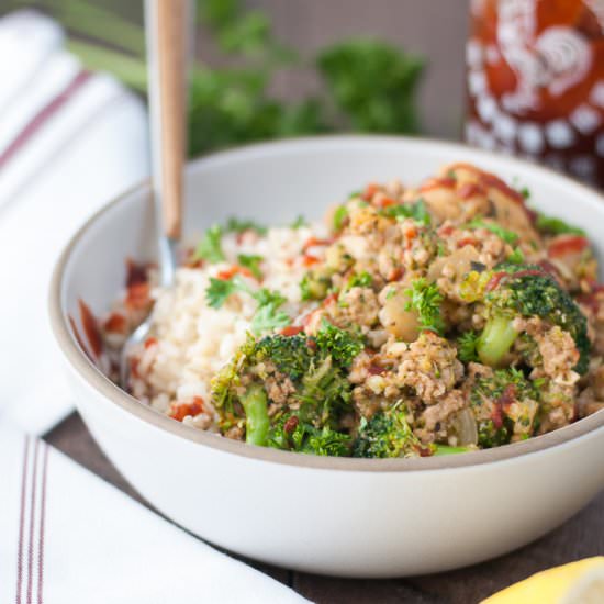Turkey & Veggie Brown Rice Bowls