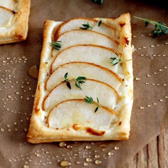 Pear Tart with Feta and Thyme