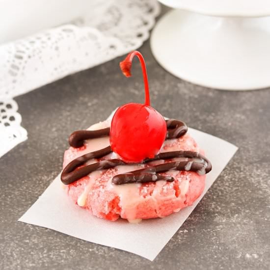 Glazed Chocolate Cherry Cookies