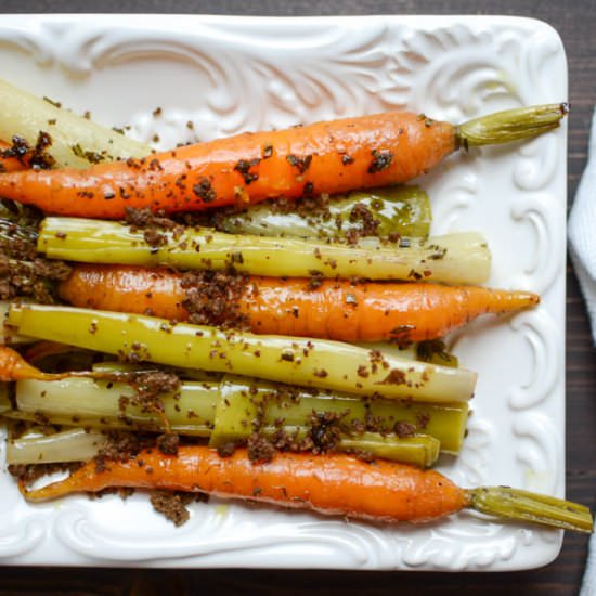 braised leeks and carrots