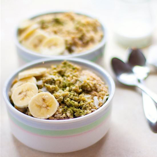 Coconut Matcha Green Tea Oatmeal