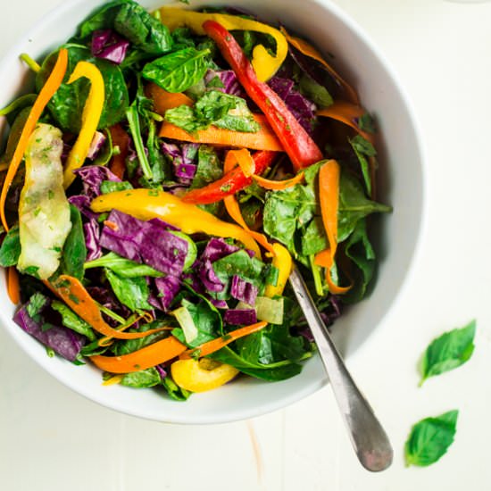 Vegan Rainbow Summer Roll Salad