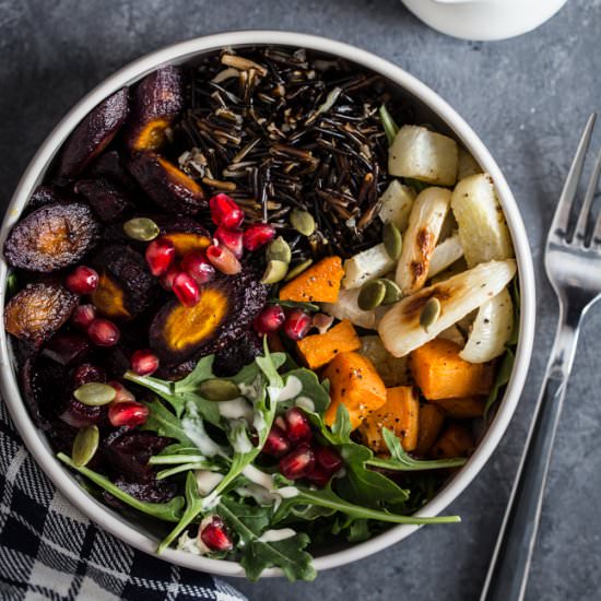 Wild Rice & Root Vegetable Bowls