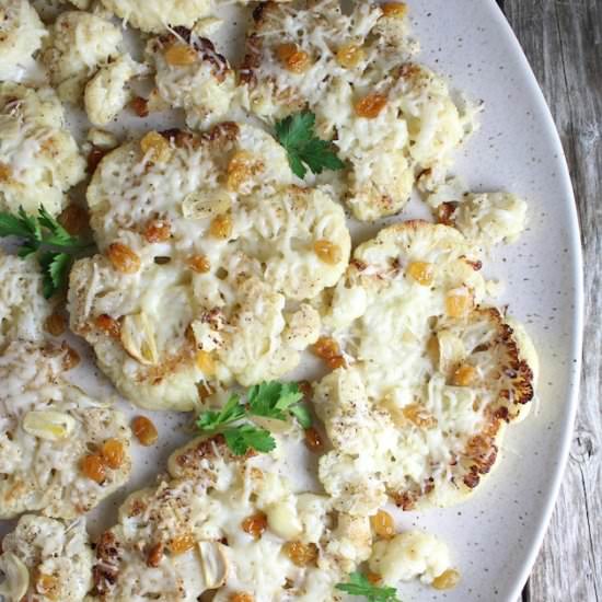 Cauliflower With Asiago Cheese